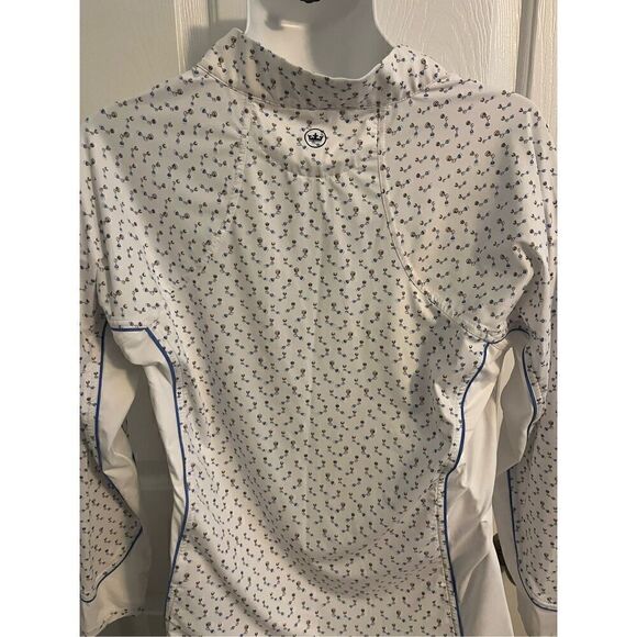 Peter Millar Women's Mélange Raglan-Sleeve UPF 50. Tennis shirt. Size Large - Picture 6 of 6